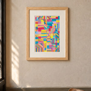 ESTUDIO TILES — Acuarela original geométrica | 22.6 × 30 cm